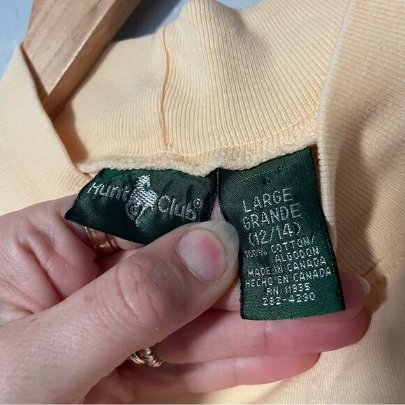 Butter Yellow Hunt Club Sleeveless Mock Neck Tank Top 100% Cotton size Large - Picture 4 of 4